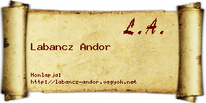 Labancz Andor névjegykártya