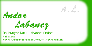 andor labancz business card